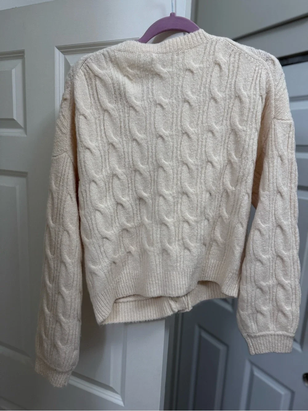 J Crew Cable-knit cardigan sweater with jewel buttons M